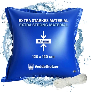 Veddelholzer XXL 120 X 120 Cm Luftkissen Rund Inkl. 4 M Seil Poolkissen Zur Pool - Bild 1 von 7