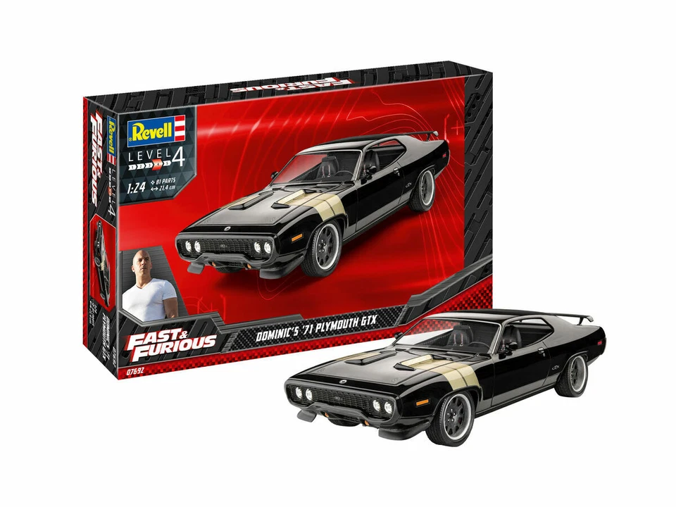 REVELL 1:24 KIT AUTO DOMINIC'S '71 PLYMOUTH GTX FAST & FURIOUS   ART 07692 - Immagine 1 di 1