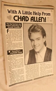 Revista Chad Allen vintage para adolescentes artículo de 2 páginas con un poco de ayuda de - Imagen 1 de 2