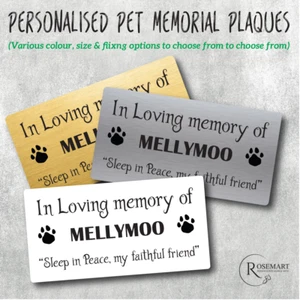 PLAQUE COMMÉMORATIVE métal BANC ANIMAL CHIEN / CHAT 10X5CM souvenirs d'amour - Photo 1 sur 4