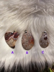Mexikanischer Achat Anhänger, Naturkristall, 3 verschiedene Formen A, B, C - Bild 1 von 16