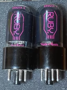 6V6GTA R Ruby Matched Pair (2) Tubes - Tested Good - Picture 1 of 3