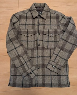 FILSON Lined Mackinaw Wool Shirt Jacket Brown Check Wool Cotton USA Men XS Used - Image 1 of 4