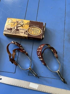 1954 Vintage Roy Rogers Clover Leaf Spurs King Of Cowboys Classy Products & Box - Picture 1 of 22