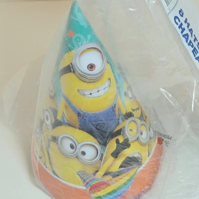 Despicable Me Minion's 8 ct Cone Birthday Party Hats. Unopened. Sealed. - Image 1 of 4