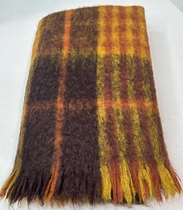 Vintage Cree Mills Glen Cree Mohair Überwurf Decke 74”x 47” Herbstfarben TOP - Bild 1 von 5