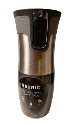 Taza de viaje al vacío Keurig Contigo acero inoxidable empinada 14 OZ sellado automático PLATA fría caliente Foto 1 de 4