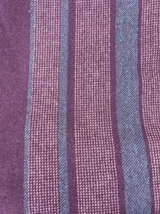 Purple Blue Stripe Textured Woven Wool Like Fabric 2.75 Yards 58" Directional - Picture 1 of 3