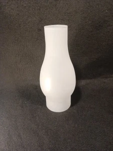 VTG Full Frosted Glass Hurricane Lamp Shade 8.5” Tall 2 7/8” Fitter Chimney - Picture 1 of 5