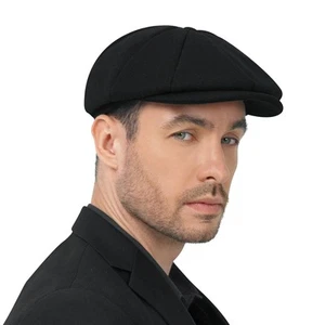 Wool Blend Newsboy Cap for Men Irish Cap Newsboy Hat Newsies Cabbie Hat - Picture 1 of 5