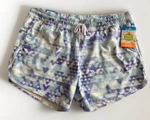 Columbia Shorts Damen Large Bogata Bay 5" Stretch blau geometrisches Muster Wandern NEU - Bild 1 von 10
