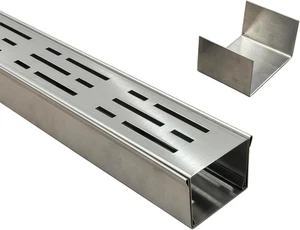 Piccolo Canaletta Scolo Acqua Piovana Acciaio Inox 304, Largo 7 Cm, Lungo 1 M -  - Foto 1 di 12