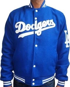 Giacca da baseball LA Dodgers blu lana e bianca Varsity Letterman spedizione gratuita - Foto 1 di 6