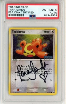 PSA Signed Tara Sands Pokemon Unseen Forces Reverse Holo Teddiursa 77/115 - Image 1 of 2