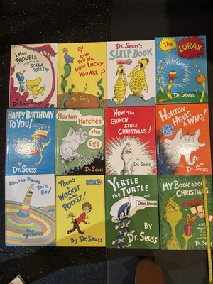 Dr Seuss Large Hardcover Lot 12 Classics Lorax Grinch Cat Hat VGC Foto 1 de 4