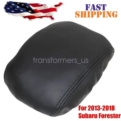 Para Subaru Forester XSL XT XS 2013-2018 Consola de cuero Apoyabrazos Cubierta Almohadilla Negra Foto 1 de 4