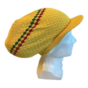 XL gelb gestreifte Rasta Mütze Dreadlocks Tam Krone Dreads lässig Natty Cap Schlösser - Bild 1 von 2