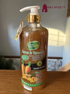 Veet gold Carrot & Turmeric EXTRA Whitening Shower Gel 1000ml Spf 25 - Image 1 of 2