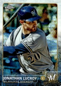 2015 Topps Chrome Refractor #13 Jonathan Lucroy Milwaukee Brewers - Picture 1 of 2