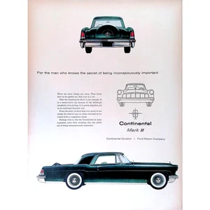 1956 Lincoln Classic Car Print Ad Continental Mark II 2-Door 11"X14" - Picture 1 of 3