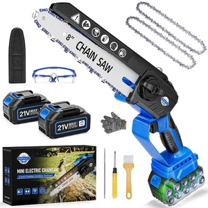Mini Chainsaw 8-inch, Portable Electric Chainsaw Cordless, Handheld Power Cha... - Picture 1 of 7