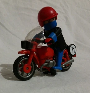 Playmobil  3565 - rotes Rennmotorrad + Fahrer Nr. 71  , komplett, Vintage 80er - Bild 1 von 3
