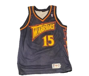 Maillot vintage Golden State Warriors Latrell Sprewell STARTER JEU PORTÉ TAILLE 48 - Photo 1/15