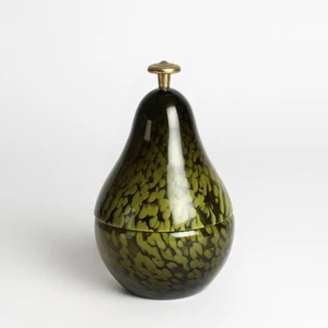 Lata de cristal de Murano Cenedese Venecia lata de pera verde arte italiano en vidrio - Imagen 1 de 4