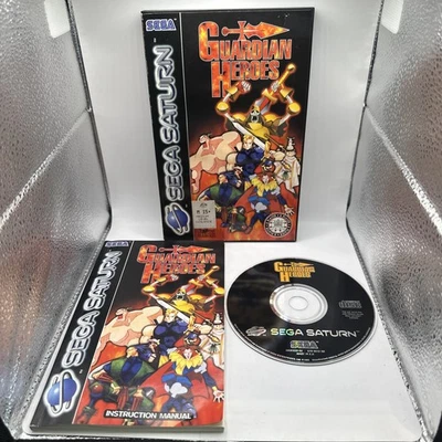 Guardian Heroes • Sega Saturn Game + Manual (1996) PAL • Complete CIB Beat Em Up - Image 1 of 4
