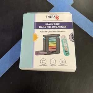 Stackable Daily Pill Organizer - (4 Times a Day) Weekly Medication Reminder - Pr - Picture 1 of 5