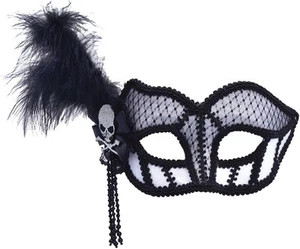 Bristol Novelty EM750 Trim & Skull/Cross Bones Mask White/Black Pack of 1 - Picture 1 of 1