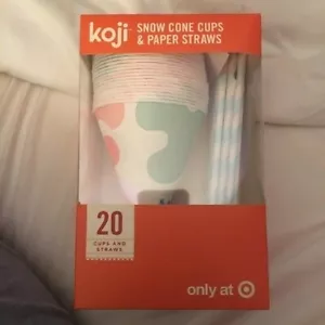 Koji Schneekegel Becher und Papierstrohhalme - je 20 - Bild 1 von 1