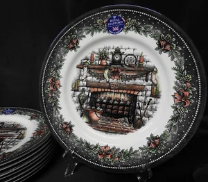 Royal Stafford Heiligabend Kamin 11" Essteller NEU 4er Set - Bild 1 von 3