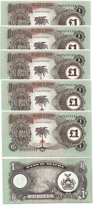 Biafra - 5 pcs x 1 Pound 1969 UNC Pick 5a Lemberg-Zp - Picture 1 of 2