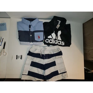 Ralph Lauren Adidas Boys Outfit Set Shirt Jacket Swim Trunks - Picture 1 of 4