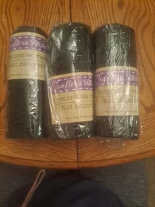 Floral Gardens Mesh 6 Inch X 5 Yards. 3 Rolls Black - Picture 1 of 3