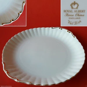 Royal Albert Bone China England VAL D'OR 10" Handled Cake Plate. White with Gold - Picture 1 of 6