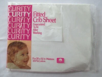 NUEVA SÁBANA BAJERA VINTAGE CURITY 28" X 52" COLCHÓN 100% ALGODÓN BLANCO MACIZO Foto 1 de 4