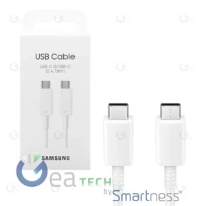 SAMSUNG CAVO RICARICA FAST CHARGING 5A ORIGINALE EP-DX510 USB-C USB-C 1.8M BIANC - Foto 1 di 2