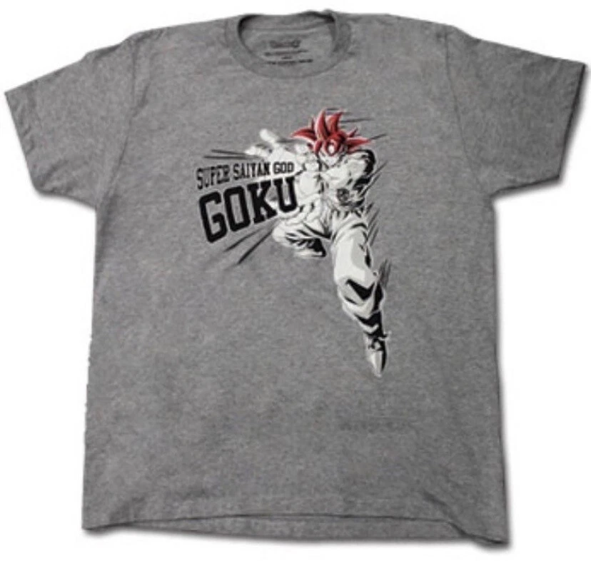 NUEVA Camisa Oficial GE Dragon Ball Z Dbz Saiyan God Goku Hombres Camiseta Talla Pequeña Foto 1 de 2