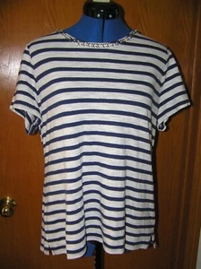 NEU MIT ETIKETT CHICOS CHICO'S MARINEBLAU/WEISS GESTREIFT SOMMER STRETCH BLUSE TOP GRÖSSE 2P $ 59,00 - Bild 1 von 5