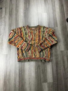 Rare 3D Knit Coogi Yellow Line Biggie Smalls Style Sweater - Picture 1 of 6