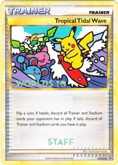 Pokemon: 1x Tropical Tidal Wave (Staff) - HGSS18 - Promotional - Lightly Played  - Image 1 of 1