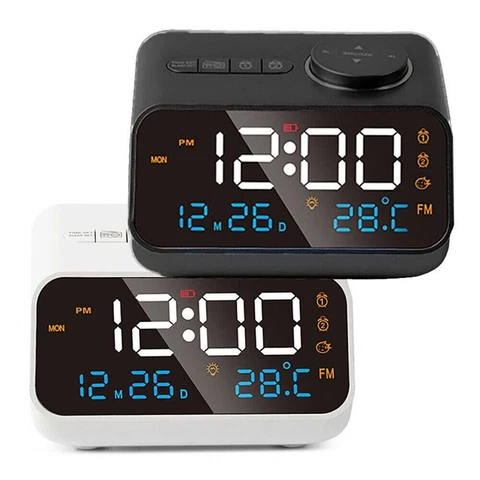 LED Digital Alarm Clock Time Calendar Temperature FM Radio Cover