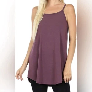 Zenana Outfitters V-Neck/Scoop-Neck Reversible Spaghetti Strap Tunic Shirt Small - Picture 1 of 14