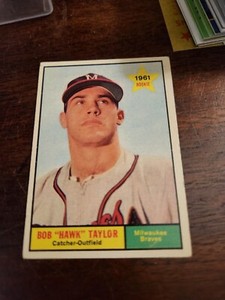 1961 Topps Rookie RC BOB HAWK TAYLOR Milwaukee Braves Card # 446