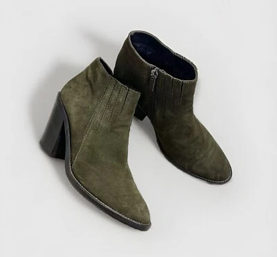 Aquatalia женщин ботинок ботинки размер 10 замши кожи оливковый зеленый сделано в Италии - Изображение 1 из 4