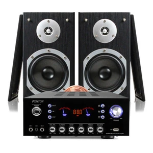 Fenton SHFB55B Hi-Fi Bookshelf Speakers Set with BT Amplifier for Home Audio - Picture 1 of 8