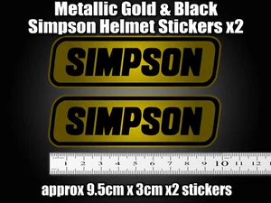 Calcomanía Simpson x2 casco Moto GP dorado y negro - Imagen 1 de 8