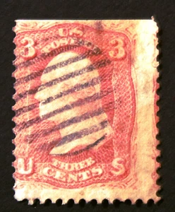 4-25, RNV239 ****** SCOTT #64b, 3c WASHINGTON, USED, c1861, CV$140 - Picture 1 of 2